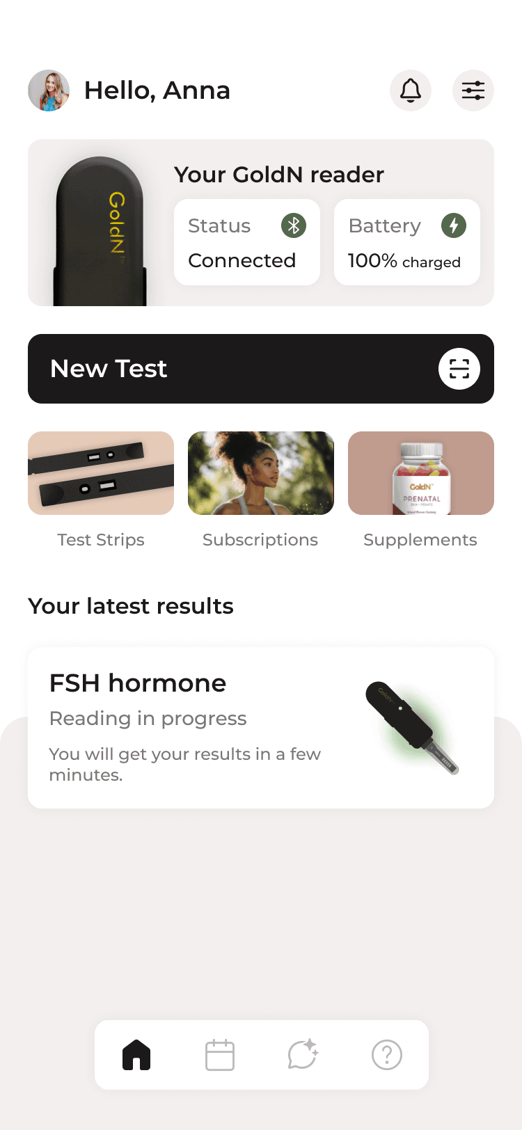 GoldN Companion app home
