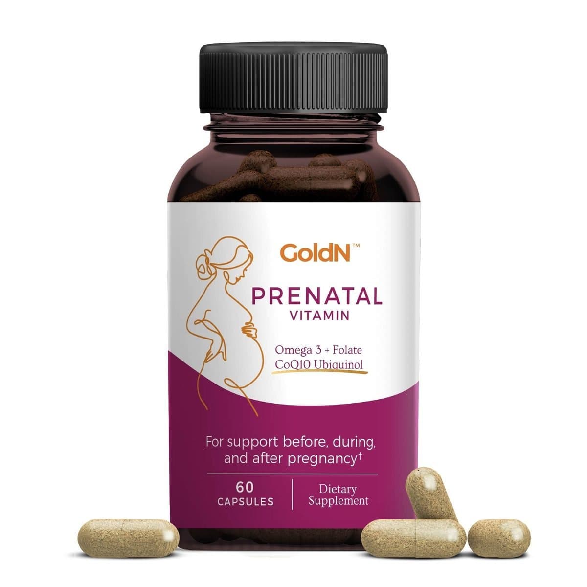 GoldN CoQ10 Prenatal bottle
