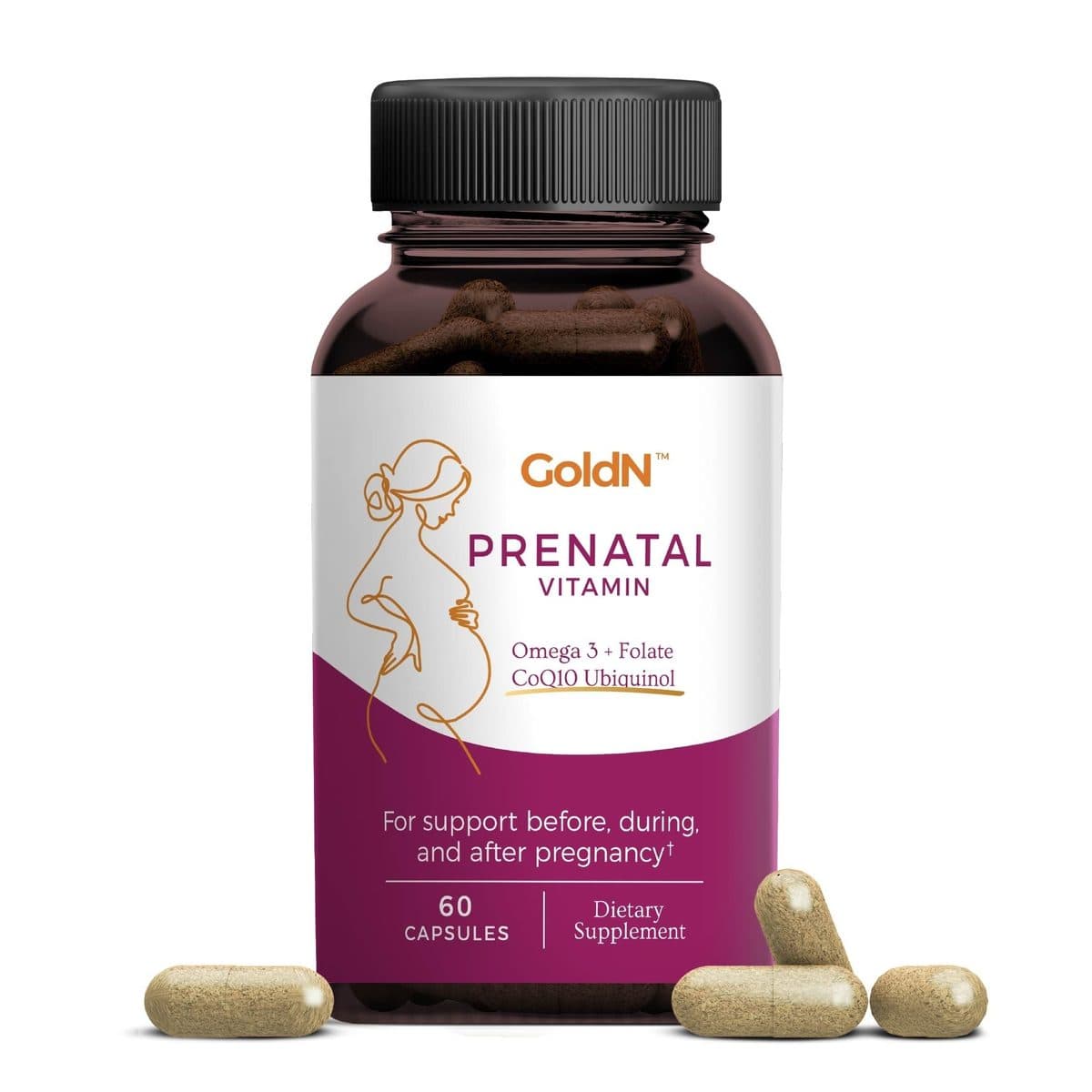 GoldN CoQ10 Prenatal Vitamin bottle